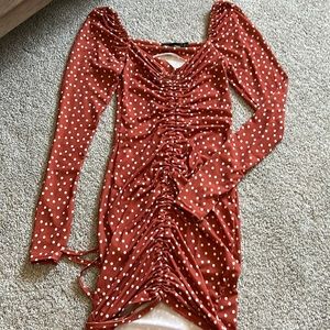 Brown polka dot dress